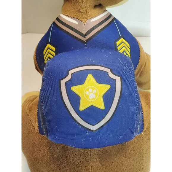 Paw Patrol Chase Plush Toy Sitting 17" Brown & Blue Polyester Stuffed Animal - Picture 5 of 16